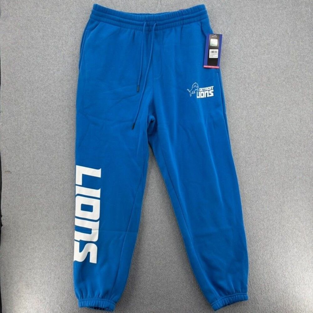 Detroit Lions NFL Blue Sweatpants Joggers Mens XL NWT Team Logo Football Pants